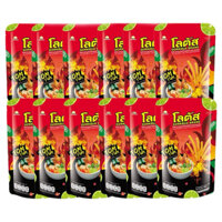 (Lốc 12 gói x 62g) Snack bim bim bánh tăm que cọng Thái Lan Dorkbua vị Mực Nướng, vị Tomyum