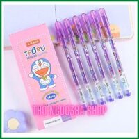 Lốc 12 Hộp Bút Tforu Doremon thơm Viết Nho Màu Tím, Ngòi 0.4mm; VPP HONG NHUNG