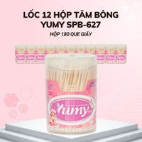 [Lốc 12 hộp] Tăm bông trẻ em YUMY thân giấy TB01-627 hộp 180 que