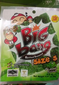 Lốc 24 gói x 2 gram/ gói Snack Rong biển Big Bang màu xanh