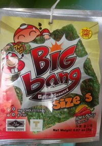 Lốc 24 gói x 2 gram gói Snack Rong biển Big Bang màu Đỏ cay