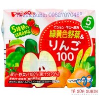 Lốc 3 Hộp Nước Ép Trái Cây Pigeon Nhật 125ml Vị Táo, Cà Rốt Và Rau củ Cho Bé 5 Tháng