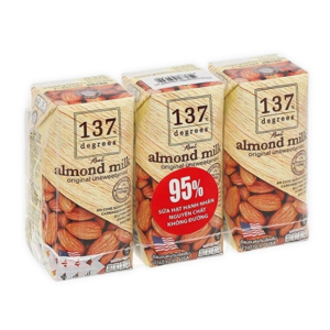 Lốc 3 hộp sữa hạnh nhân không đường 137 Degrees 180ml