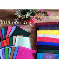Lốc 30 tấm vải nỉ cứng và 10 tấm vải nỉ mềm hàn quốc làm gối handmade và đồ chơi quà tặng xinh xắn
