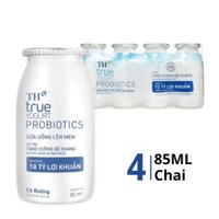 Lốc 4 chai sữa chua uống TH True Milk có đường 85 ml