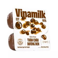 Lốc 4 hộp sữa chua ăn Vinamilk vị trân châu đường đen 100g
