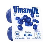 Lốc 4 hộp sữa chua ăn Vinamilk vị việt quất ít đường 100g