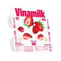 Lốc 4 hộp sữa chua ăn Vinamilk vị dâu 100g