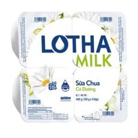 Lốc 4 hộp sữa chua ăn Lothamilk có đường 100g