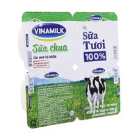 Lốc 4 hộp sữa chua có đường Vinamilk Sữa Tươi 100% 100g (từ 1 tuổi)