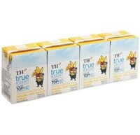 Lốc 4 hộp sữa chua hương dâu chuối và lúa mạch TH True Yogurt 110ml