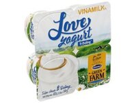 Lốc 4 hộp sữa chua ít đường Vinamilk Love Yogurt Green Farm 100g