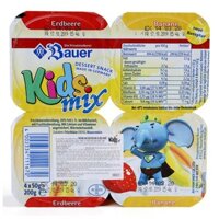 Lốc 4 hộp sữa chua phô mai Kidsmix vị dâu, chuối 50g (từ 6 tháng)