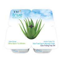 Lốc 4 hộp sữa chua TH True Milk vị nha đam tự nhiên 100g