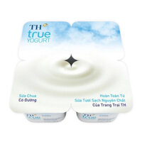 Lốc 4 hộp sữa chua TH True Milk có đường 100g