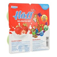 Lốc 4 hộp sữa chua trái cây Hoff vị dâu 55g (từ 6 tháng)