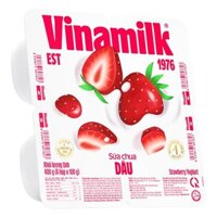 Lốc 4 hộp sữa chua trái cây Vinamilk vị dâu 100g (từ 1 tuổi)