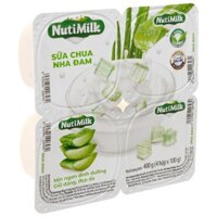 Lốc 4 hộp sữa chua trái cây Nutimilk vị nha đam 100g (từ 1 tuổi)