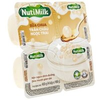 Lốc 4 hộp sữa chua trân châu ngọc trai Nutimilk 100g (từ 3 tuổi)