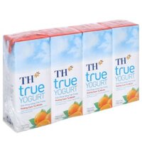 Lốc 4 hộp sữa chua uống tiệt trùng TH true YOGURT vị cam 180 ml (từ 1 tuổi)