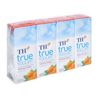Lốc 4 hộp sữa chua uống tiệt trùng TH True Milk hương cam tự nhiên 180ml
