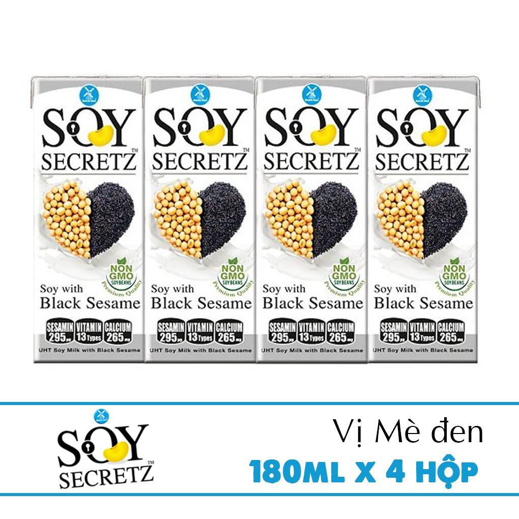 Lốc 4 hộp sữa đậu nành mè đen Soy Secretz 180ml