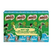 Lốc 4 Hộp Sữa Lúa Mạch Nestlé Milo Ít Đường 180ml