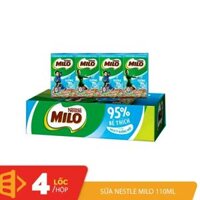 Lốc 4 hộp sữa Nestle MILO Ít Đường x 110ml