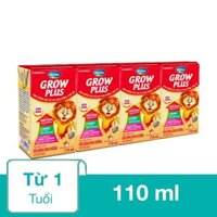 Lốc 4 hộp sữa non pha sẵn Dielac Grow Plus 110 ml (từ 1 tuổi)