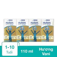Lốc 4 hộp sữa pha sẵn Nutren Junior hương vani 110 ml (1 - 10 tuổi)