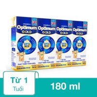 Lốc 4 hộp sữa pha sẵn Optimum Gold 180 ml (từ 1 tuổi) - Giao bao bì ngẫu nhiên