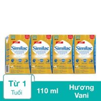 Lốc 4 hộp sữa pha sẵn Similac hương vani 110 ml (từ 1 tuổi)