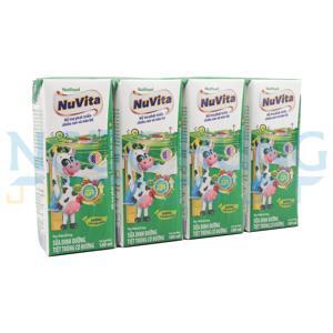 Lốc 4 hộp sữa tiệt trùng có đường Nuvita 180ml