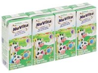 Lốc 4 vỏ hộp sữa khử trùng sở hữu đàng Nuvita 180ml