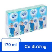 Lốc 4 hộp sữa tiệt trùng Dutch Lady có đường 170 ml (từ 1 tuổi)