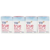 Lốc 4 hộp sữa tươi TH true MILK có đường hương dâu 110ml