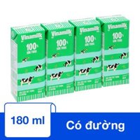 Lốc 4 hộp sữa tươi tiệt trùng Vinamilk có đường 180 ml (từ 1 tuổi)