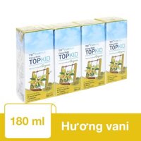 Lốc 4 hộp sữa tươi tiệt trùng TH true MILK TOPKID Organic có đường hương kem vanilla tự nhiên 180 ml (từ 1 tuổi)