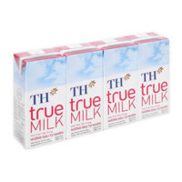 Lốc 4 hộp sữa tươi tiệt trùng TH True Milk hương dâu 180ml