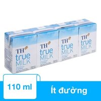 Lốc 4 hộp sữa tươi tiệt trùng TH true MILK ít đường 110 ml (từ 1 tuổi)