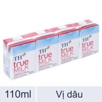Lốc 4 hộp sữa tươi tiệt trùng hương dâu TH true MILK 110ml 								 								Tình trạng: 									 									Còn hàng