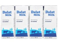 Lốc 4 hộp sữa tươi tiệt trùng có đường Dalat Milk 180ml/hộp