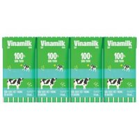 Lốc 4 hộp sữa tươi tiệt trùng Vinamilk 100% Sữa Tươi Có đường 110ml (từ 1 tuổi)