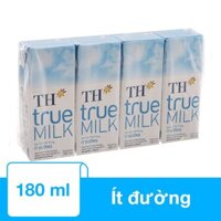 Lốc 4 hộp sữa tươi tiệt trùng TH true MILK ít đường 180 ml (từ 1 tuổi)