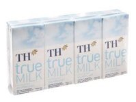 Lốc 4 hộp sữa tươi tiệt trùng nguyên chất không đường TH true MILK 180ml