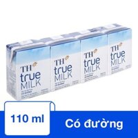 Lốc 4 hộp sữa tươi tiệt trùng TH true MILK có đường 110 ml (từ 1 tuổi)