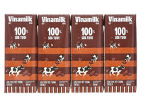 Lốc 4 hộp sữa tươi tiệt trùng Vinamilk 100% hương socola  180ml (từ 1 tuổi)