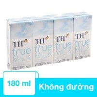 Lốc 4 hộp sữa tươi tiệt trùng TH true MILK không đường 180 ml (từ 1 tuổi)