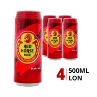 Lốc 4 lon bia San Miguel Red Horse 8% 500ml