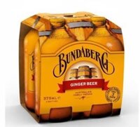 Lốc 4 Nước Ép có gas Bundaberg Úc 375ml x 4 - Ginger Beer